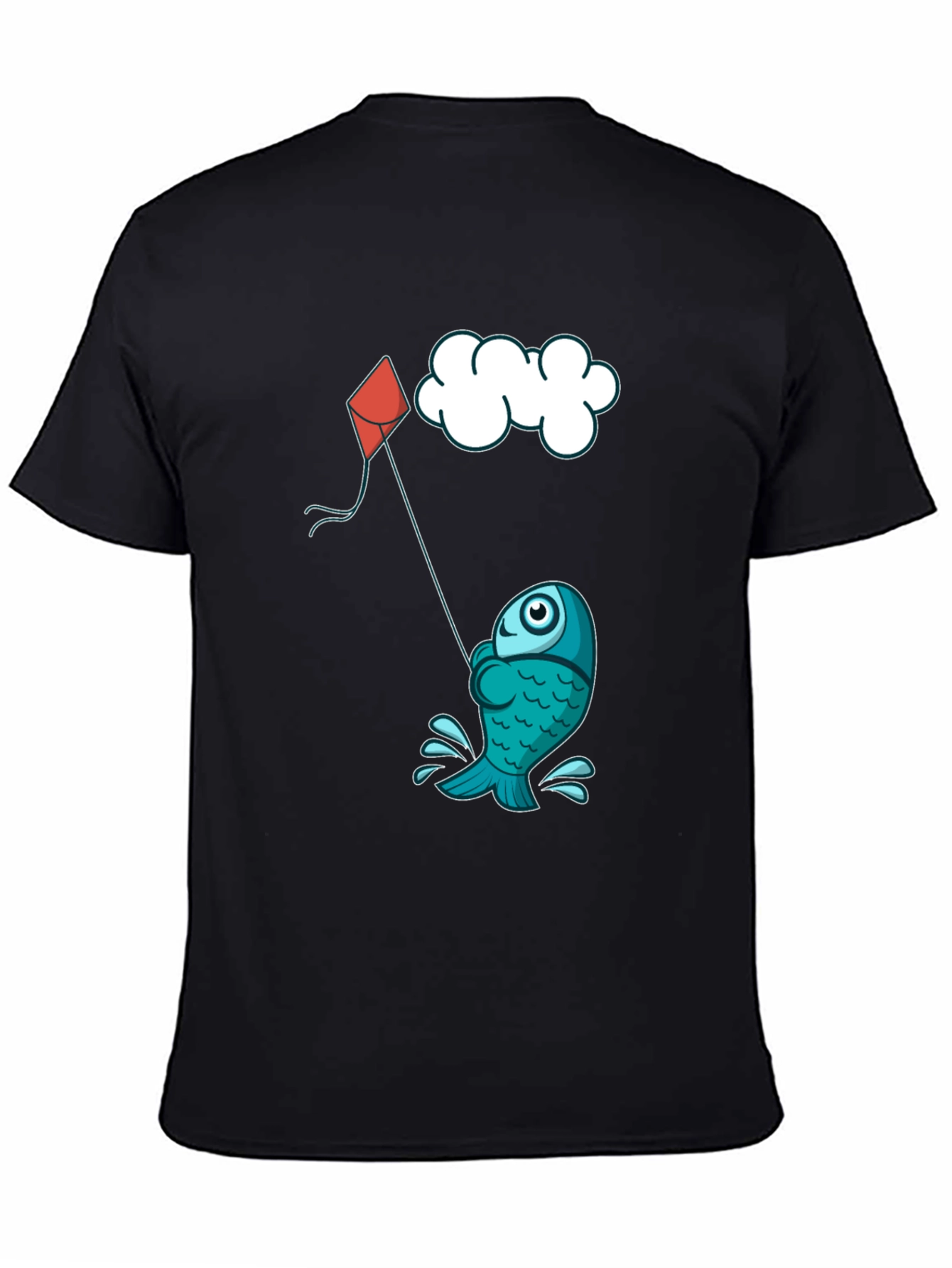 Fish Kite T-Shirt - Fun Cartoon Design