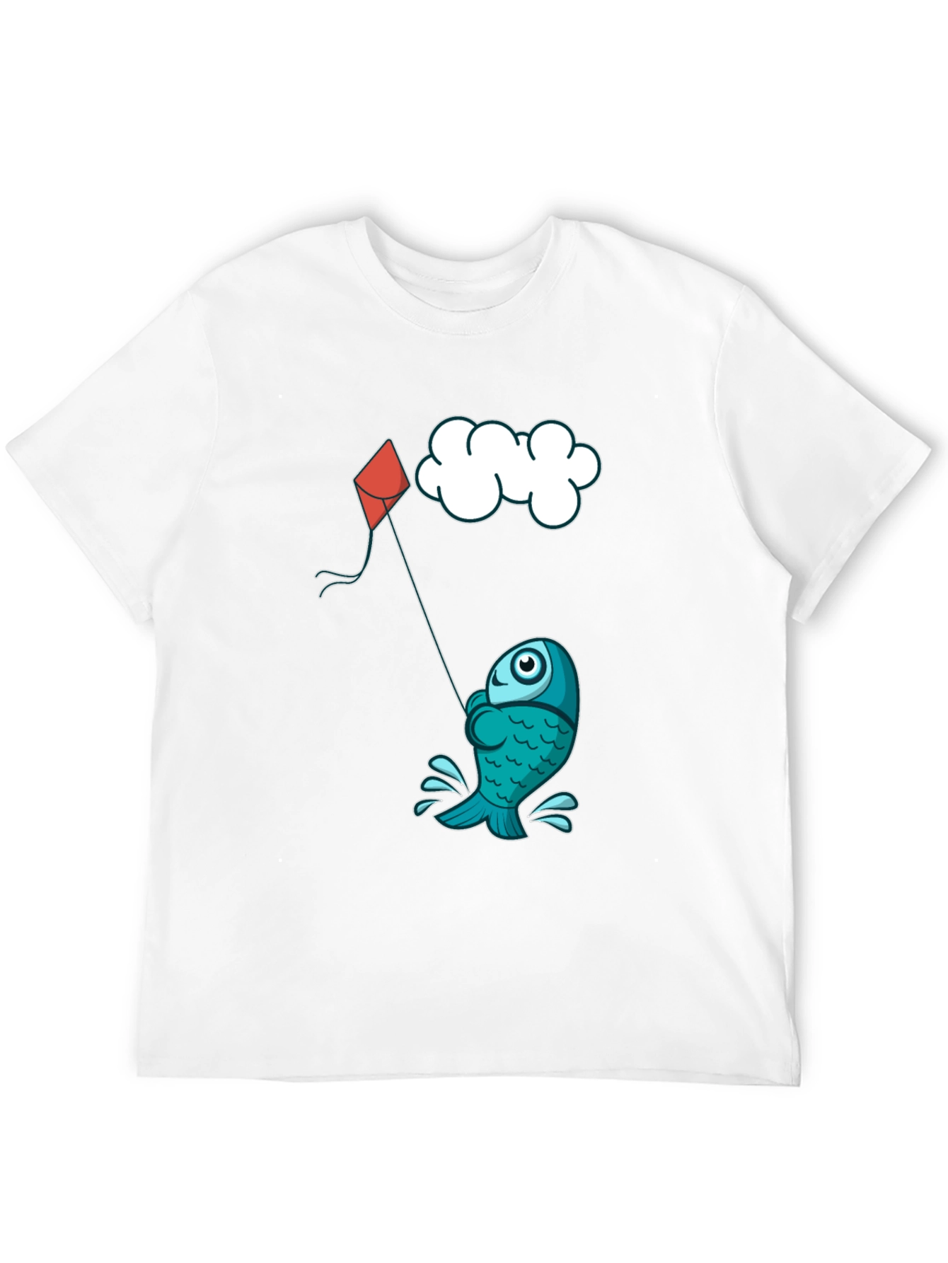 Fish Kite T-Shirt - Fun Cartoon Design