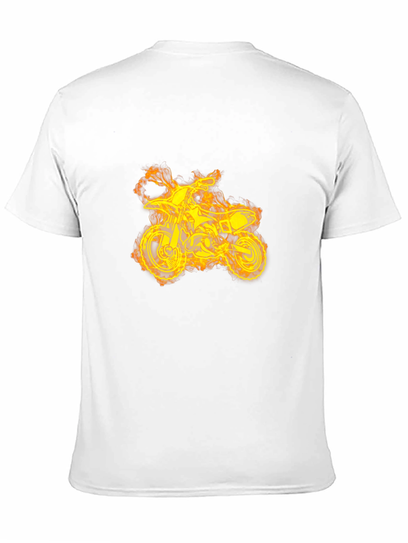Fiery Dirt Bike Graphic Tee - Black Cotton T-Shirt