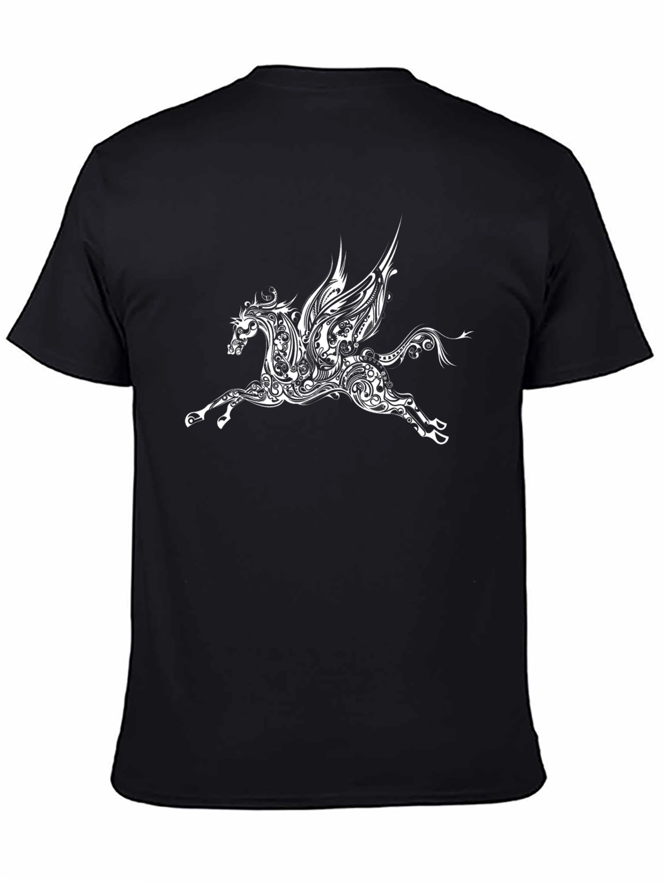 Pegasus Graphic Tee - Black Cotton Shirt