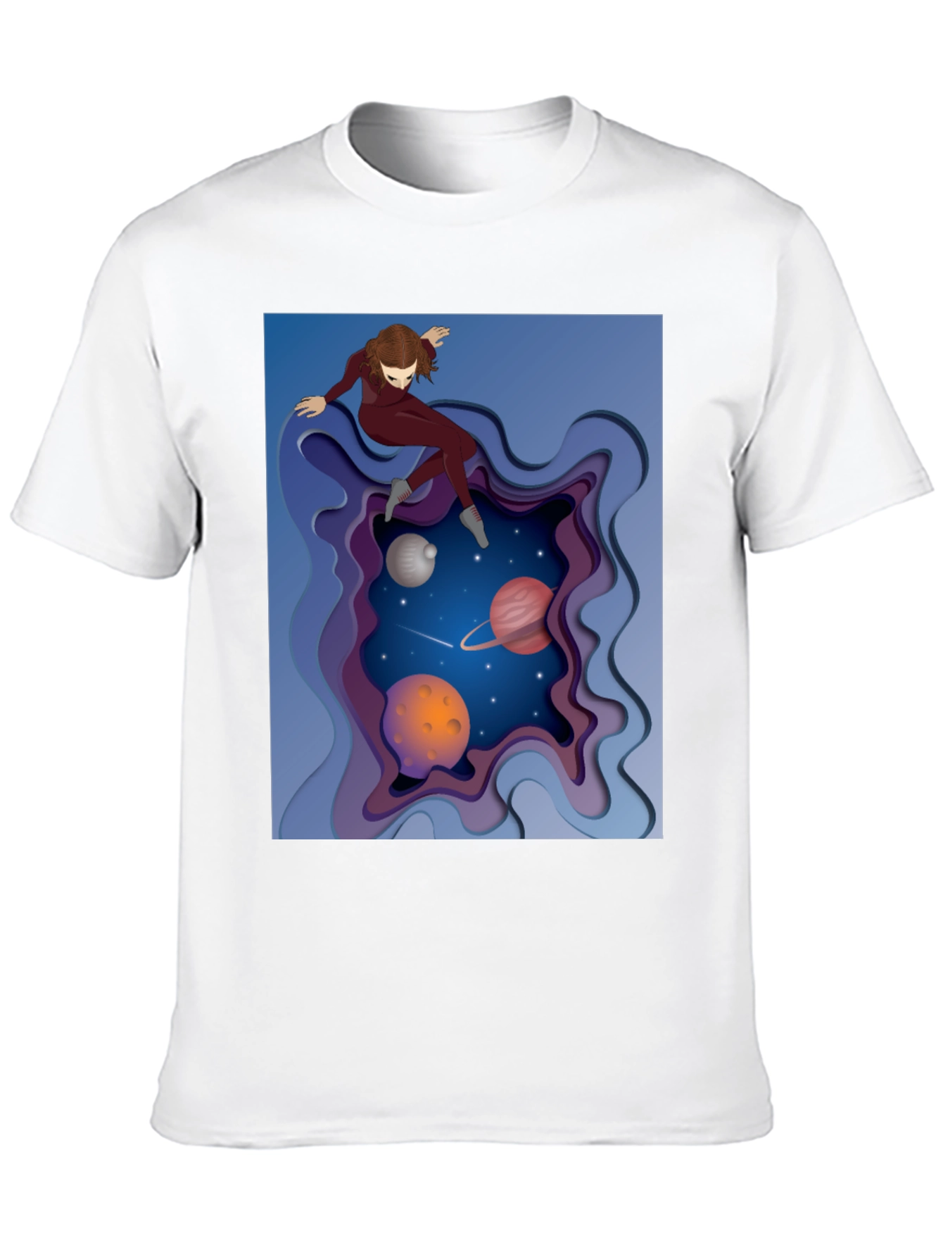 Space Explorer Graphic Tee - Unisex Black T-Shirt