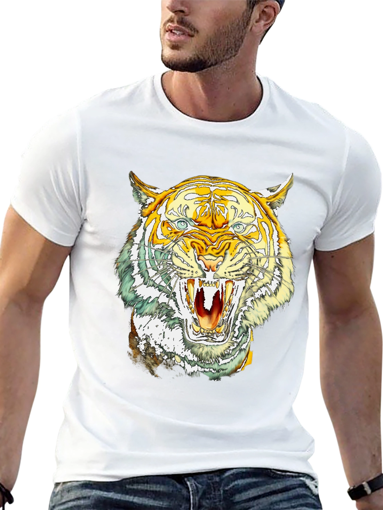 Bold Tiger Graphic Tee - Fierce Animal Print T-Shirt
