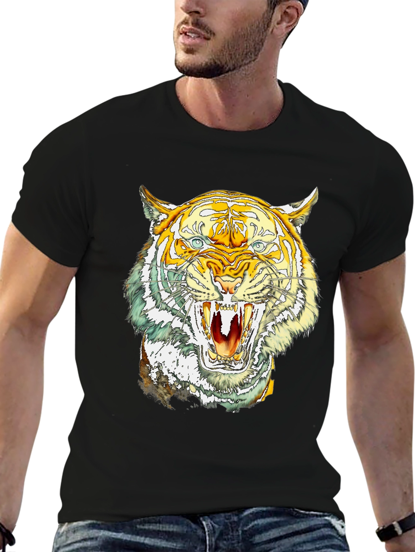 Bold Tiger Graphic Tee - Fierce Animal Print T-Shirt