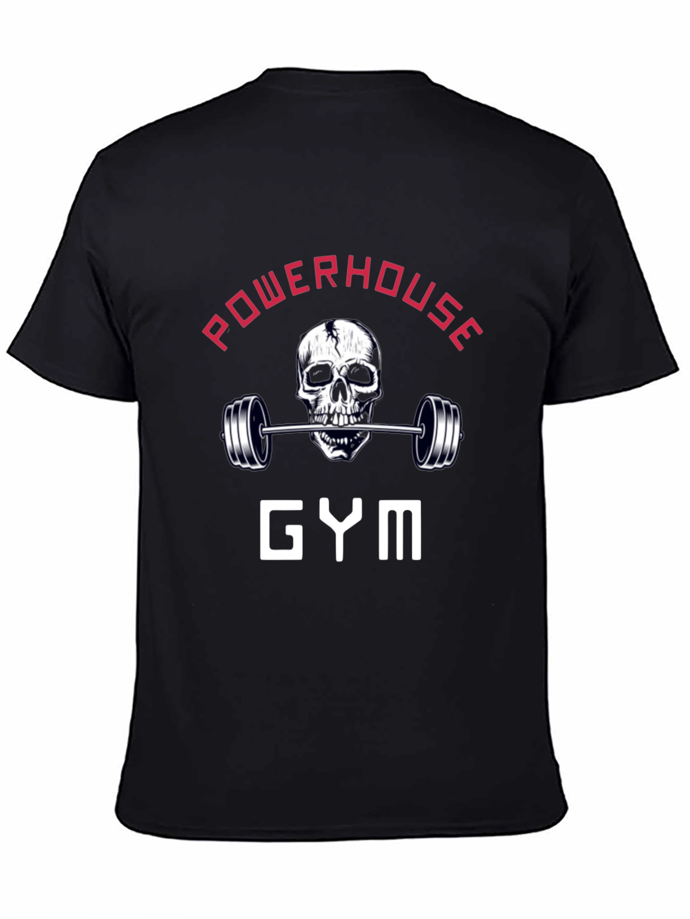 Powerhouse Gym Skull Barbell Graphic Tee