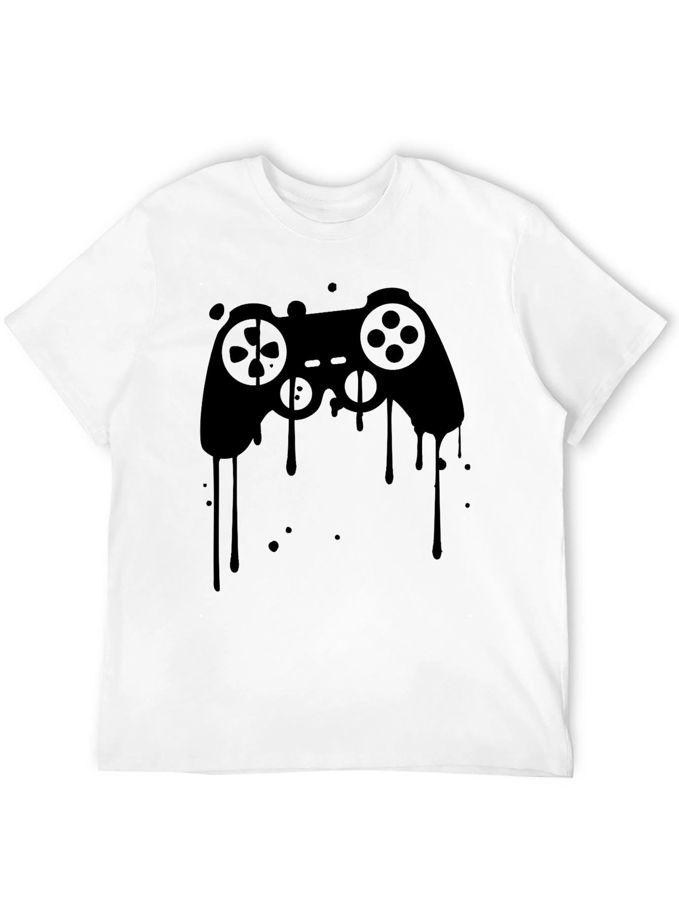 Gaming Controller Drip Graphic Tee - Black