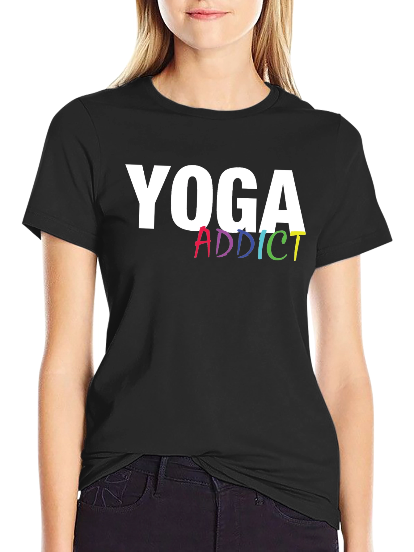 Yoga Addict Graphic Tee - Black
