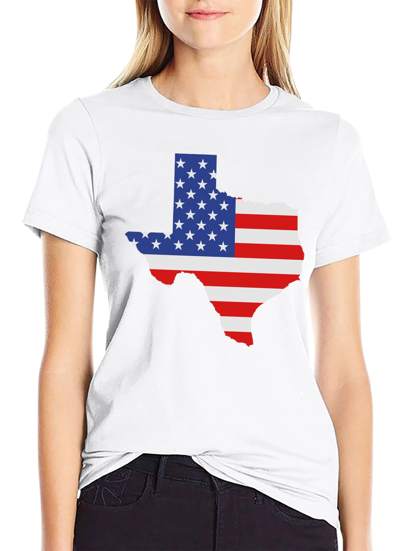 Texas State American Flag Graphic Tee