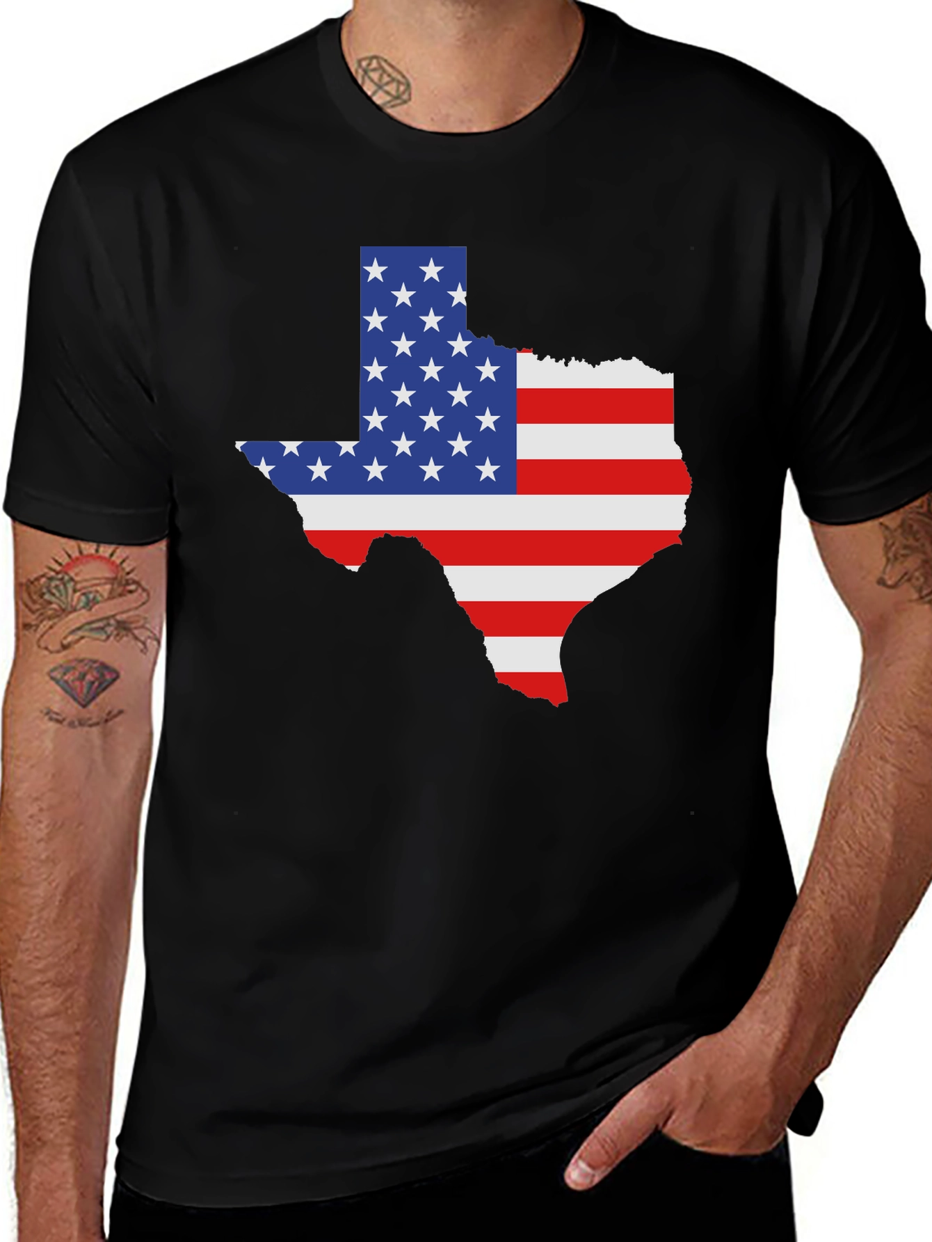 Texas State American Flag Graphic Tee