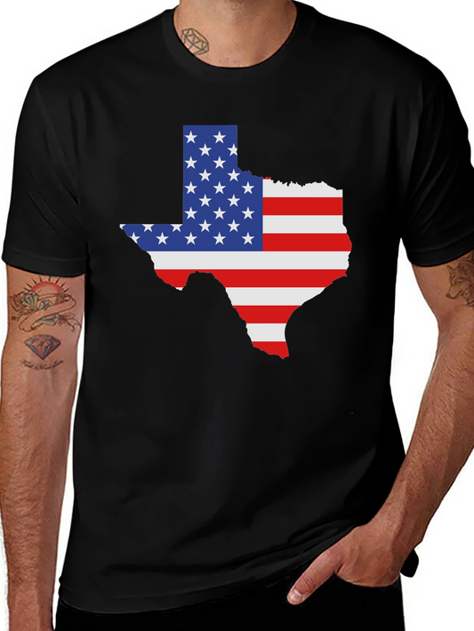 Texas State American Flag Graphic Tee
