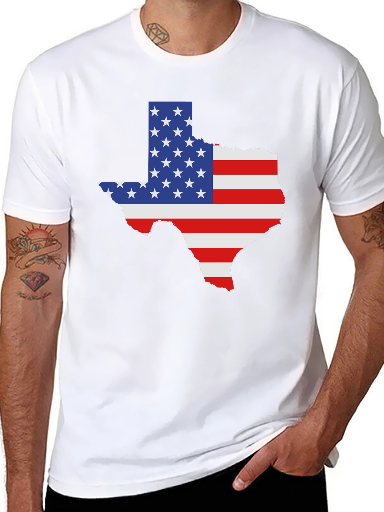 Texas State American Flag Graphic Tee