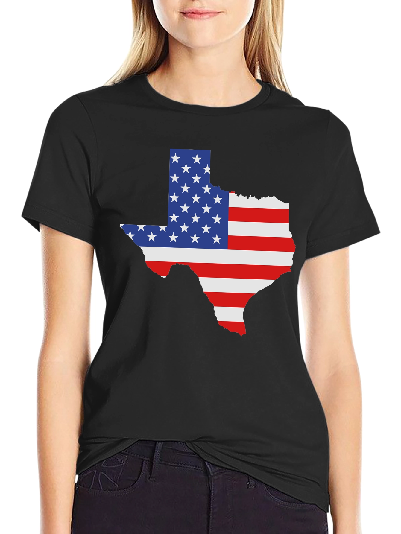 Texas State American Flag Graphic Tee