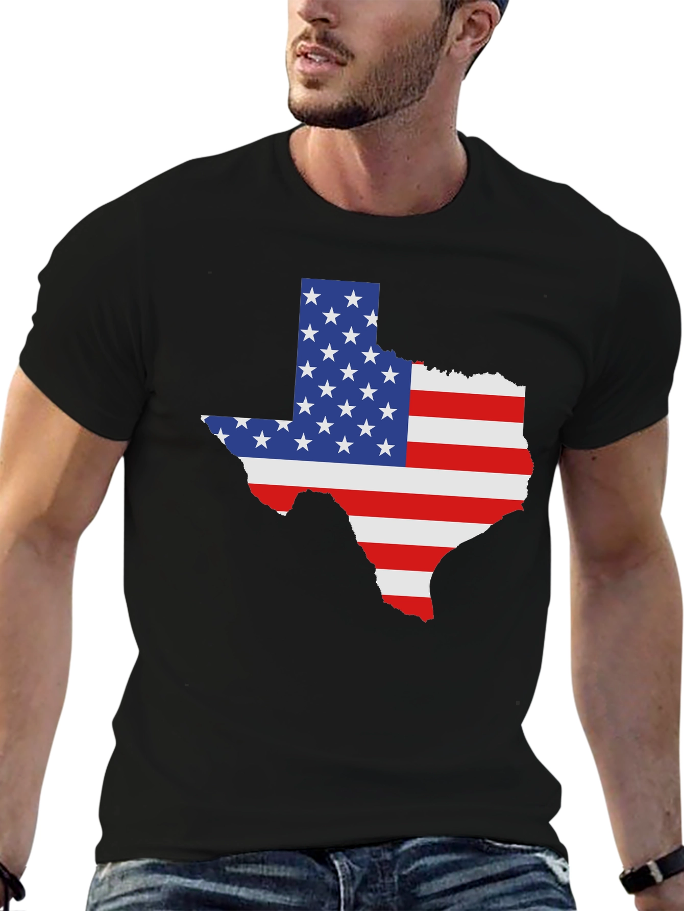 Texas State American Flag Graphic Tee