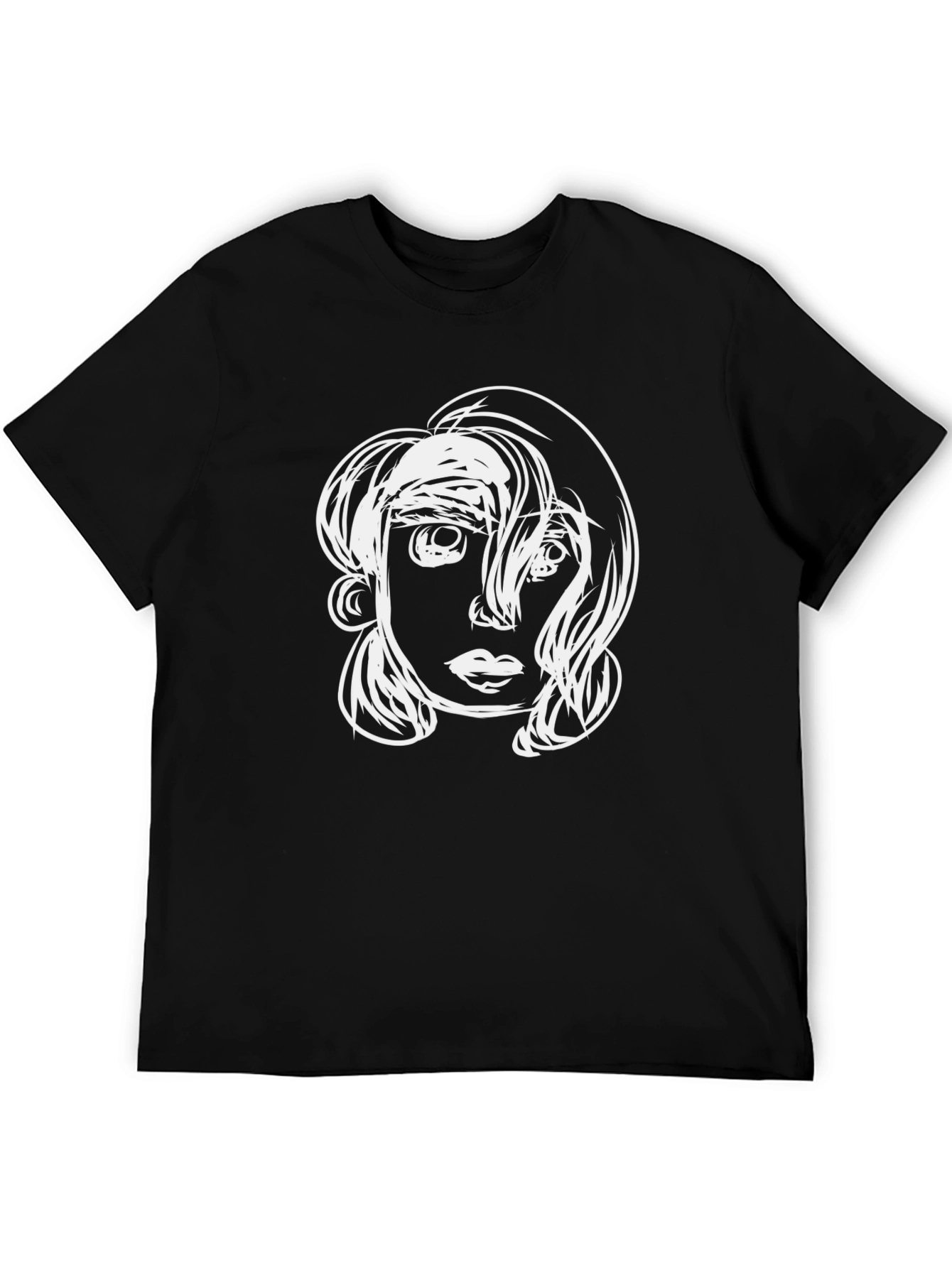 Abstract Face Graphic Tee - Modern Unisex Style