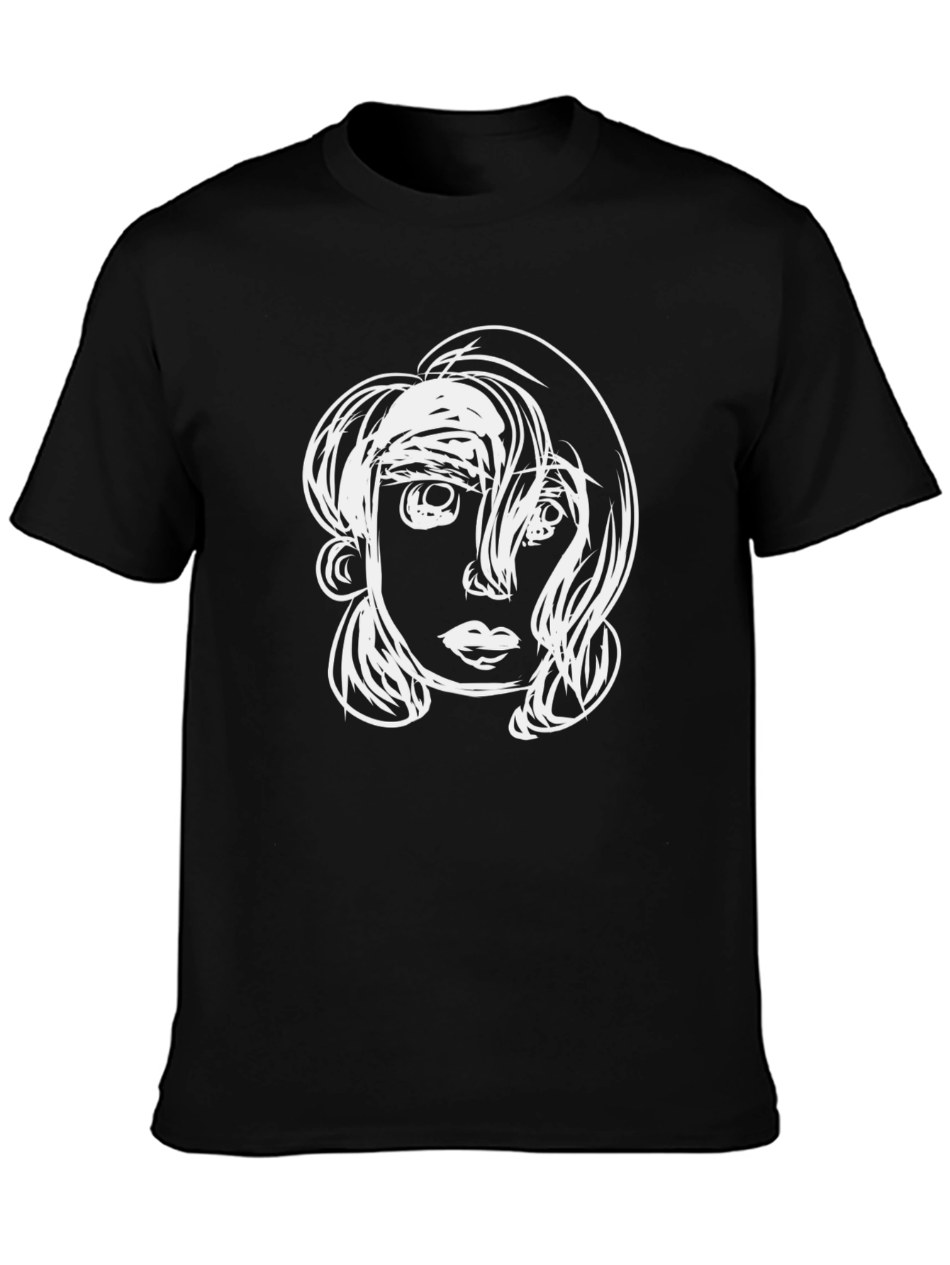 Abstract Face Graphic Tee - Modern Unisex Style