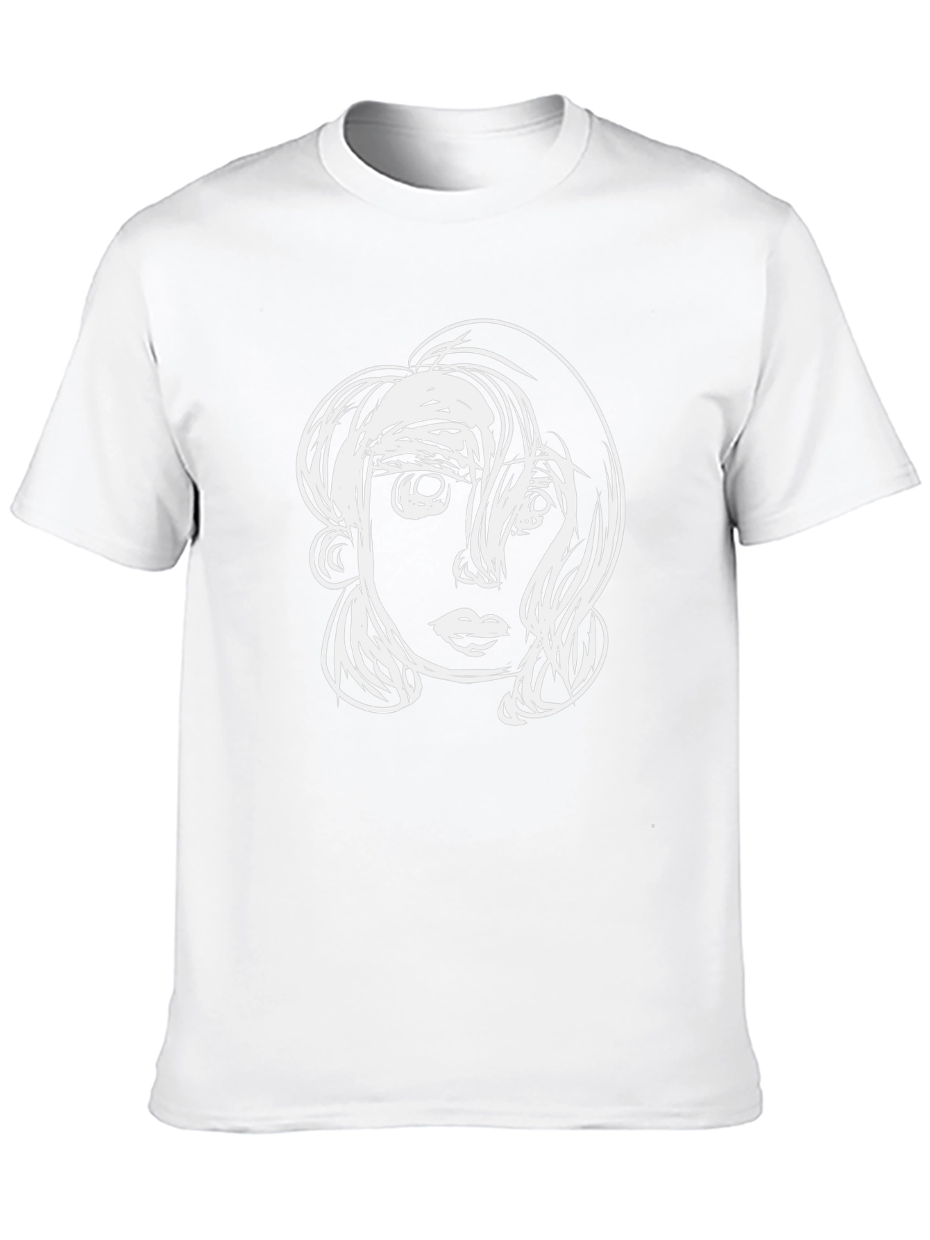 Abstract Face Graphic Tee - Modern Unisex Style