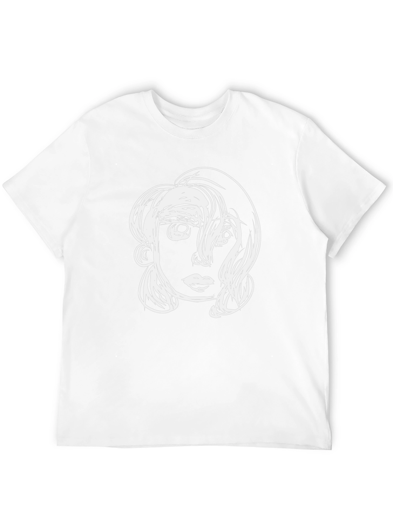 Abstract Face Graphic Tee - Modern Unisex Style