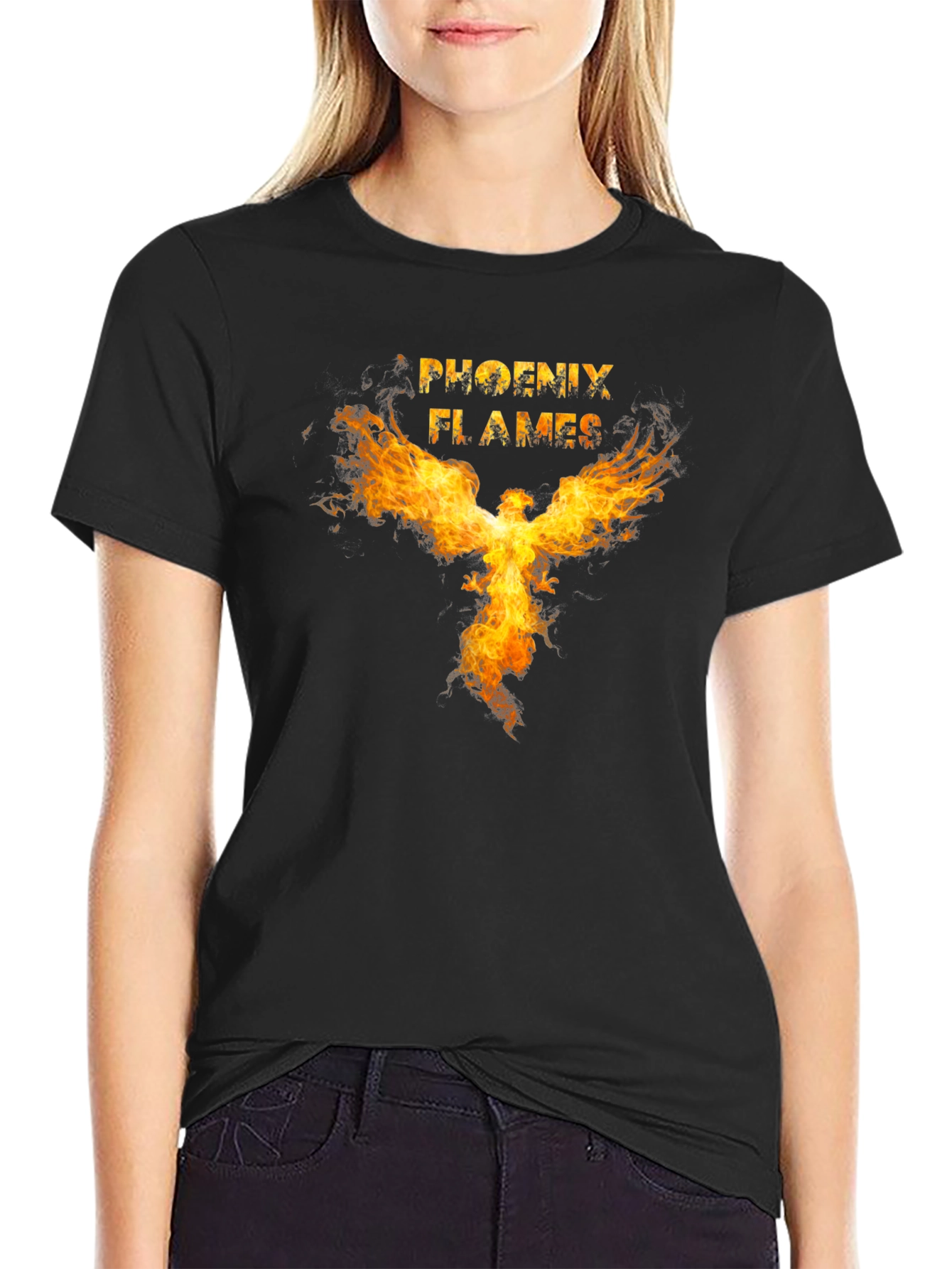 Phoenix Flames Graphic Tee - Mens Black T-Shirt