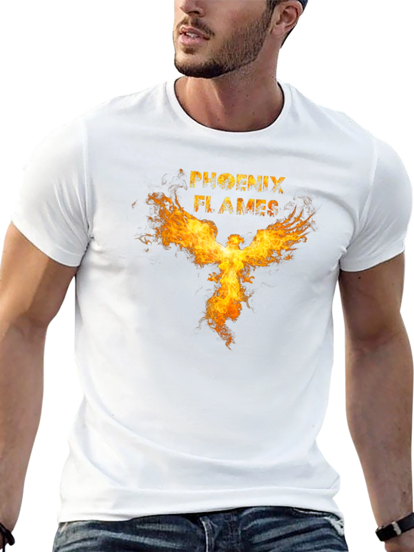 Phoenix Flames Graphic Tee - Mens Black T-Shirt