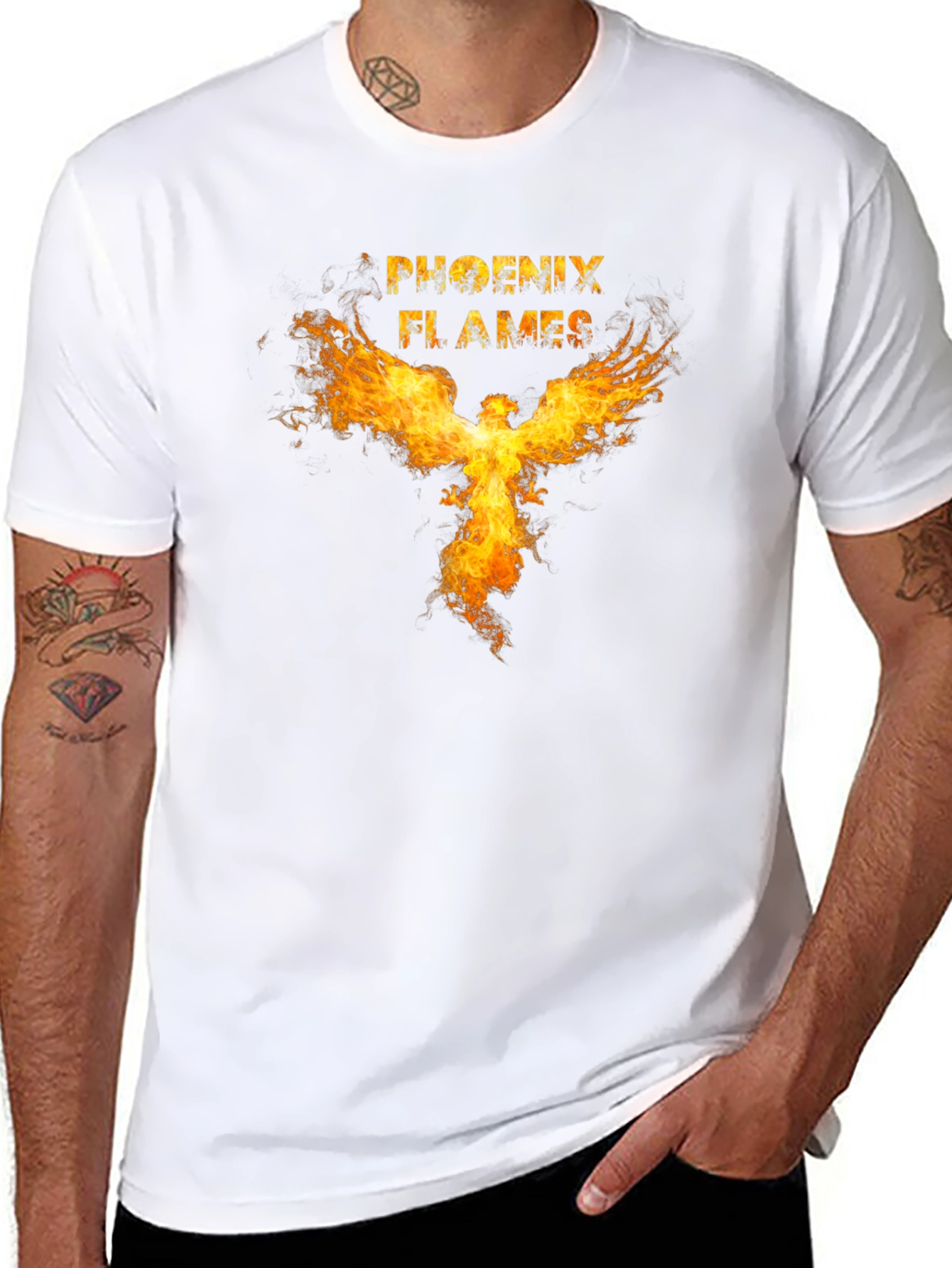 Phoenix Flames Graphic Tee - Mens Black T-Shirt