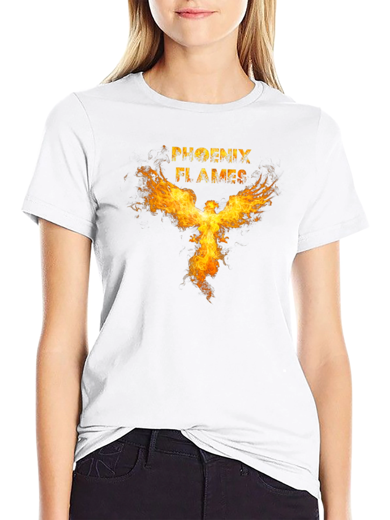 Phoenix Flames Graphic Tee - Mens Black T-Shirt