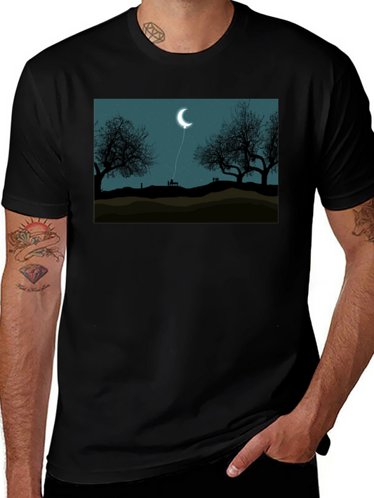 Moon Balloon Graphic Tee - Dark Night Design