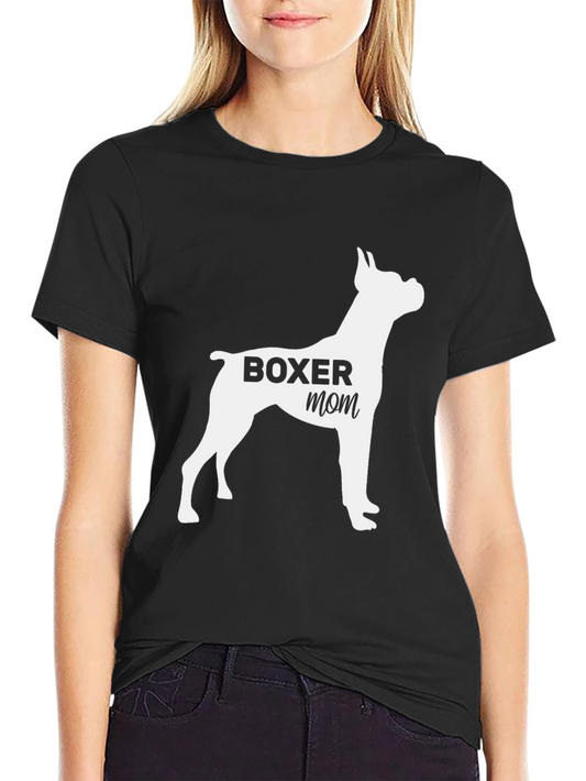 Boxer Mom Black T-Shirt: Dog Lover Apparel