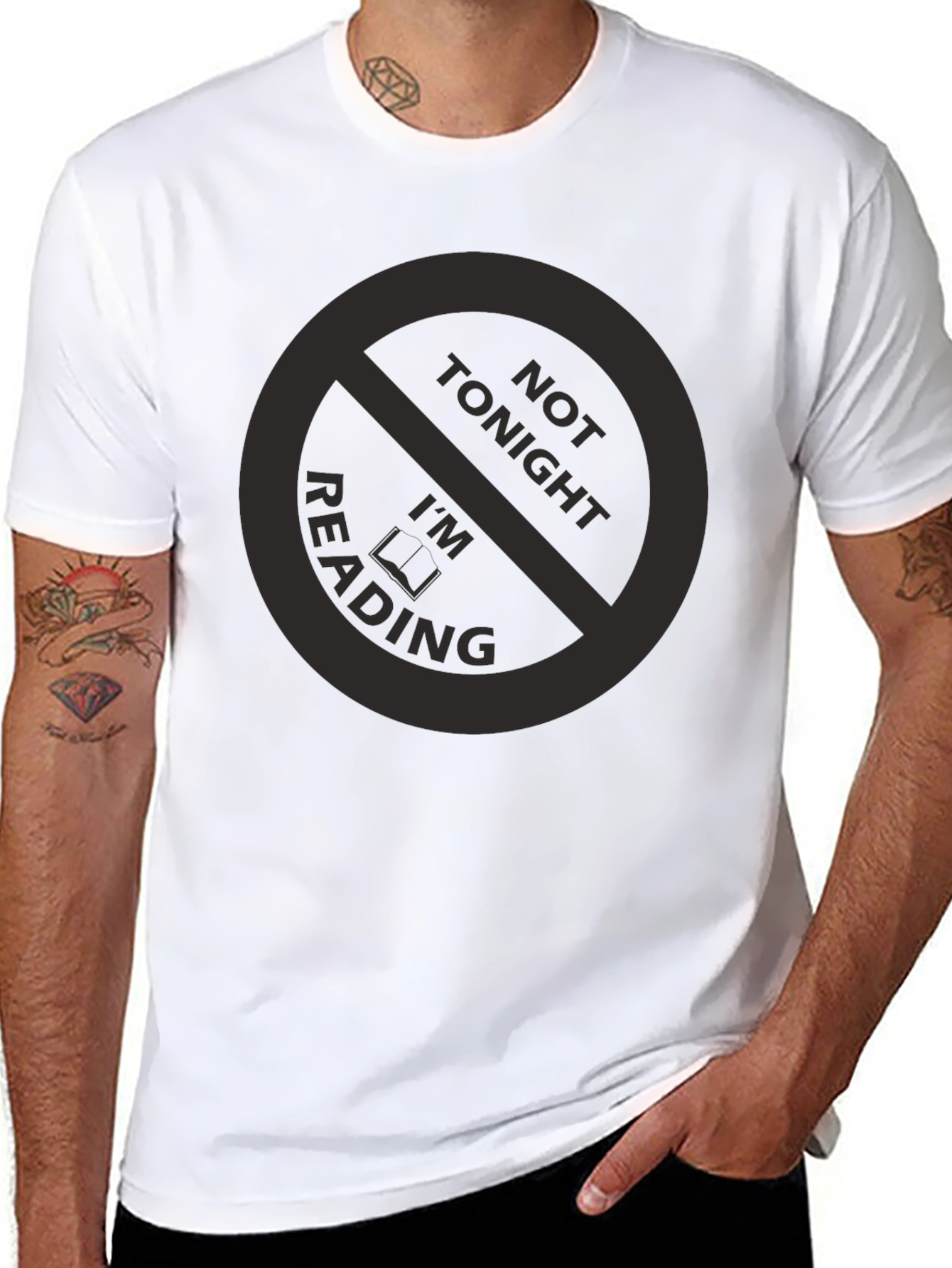 Funny Not Tonight Im Reading Black T-Shirt