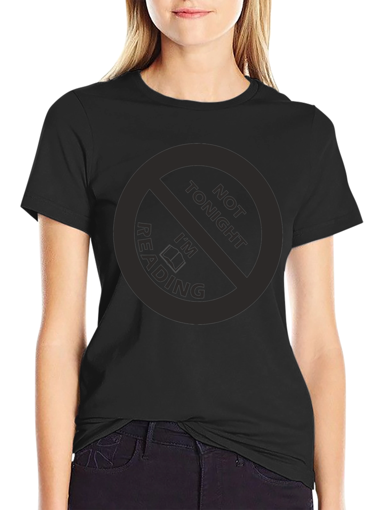 Funny Not Tonight Im Reading Black T-Shirt