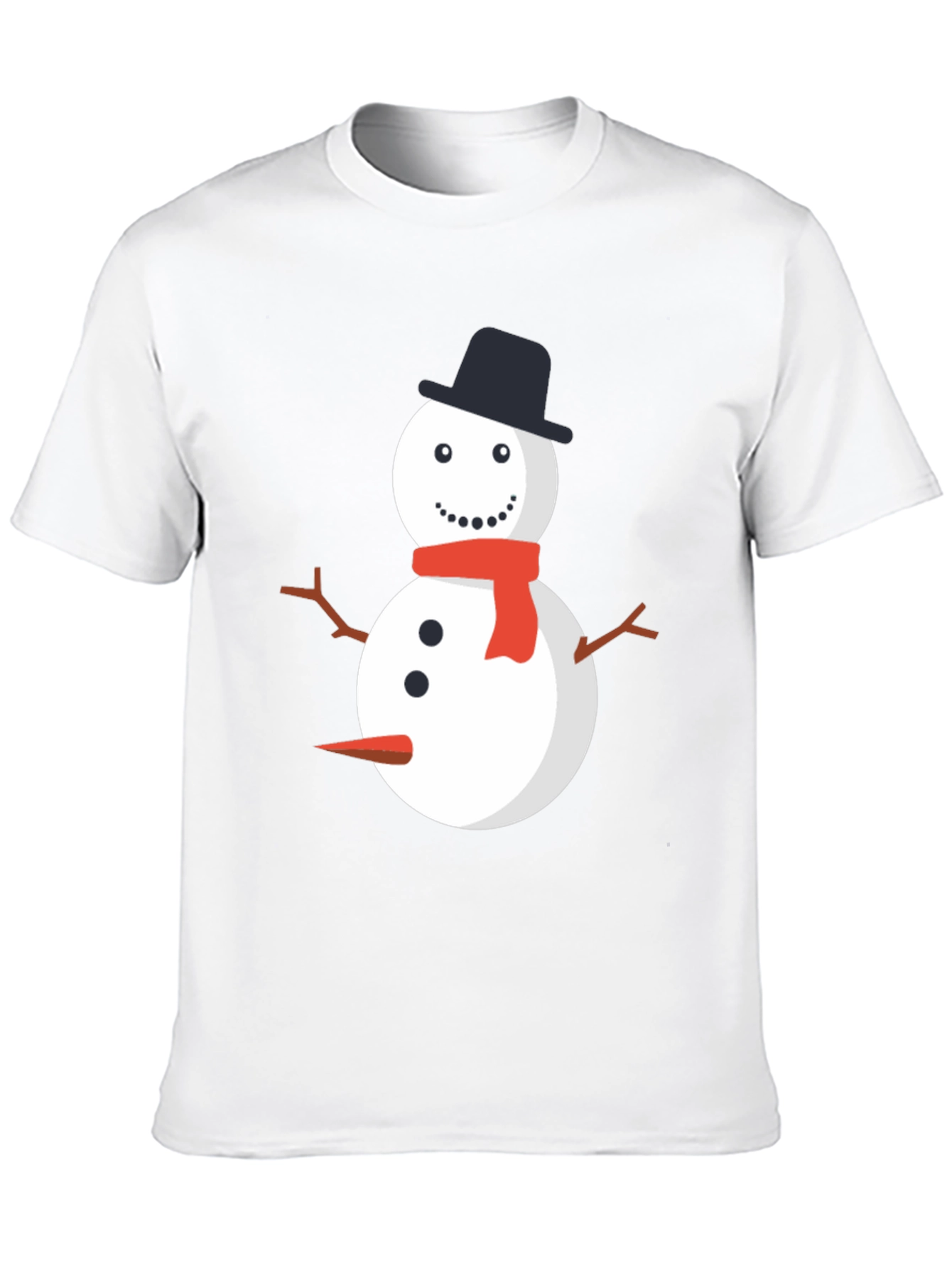 Snowman Graphic Tee - Black Cotton Holiday Shirt