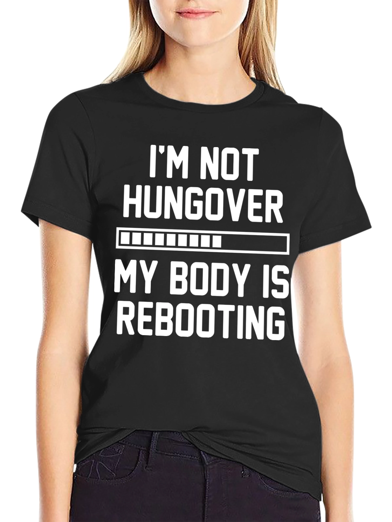 Funny Rebooting Black T-Shirt