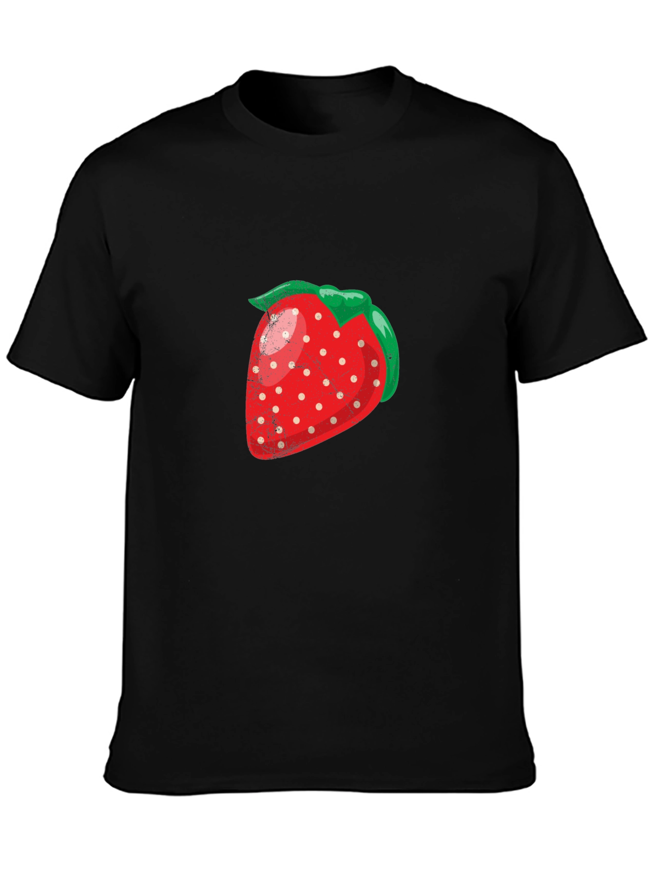 Strawberry Graphic Black T-Shirt