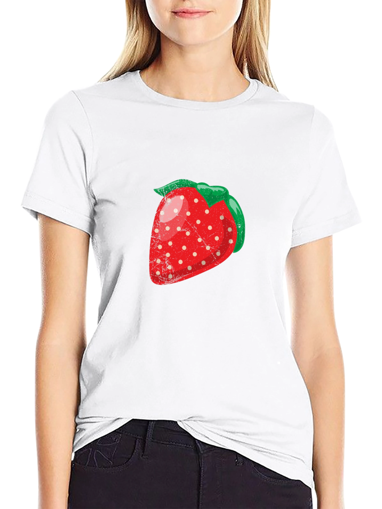 Strawberry Graphic Black T-Shirt