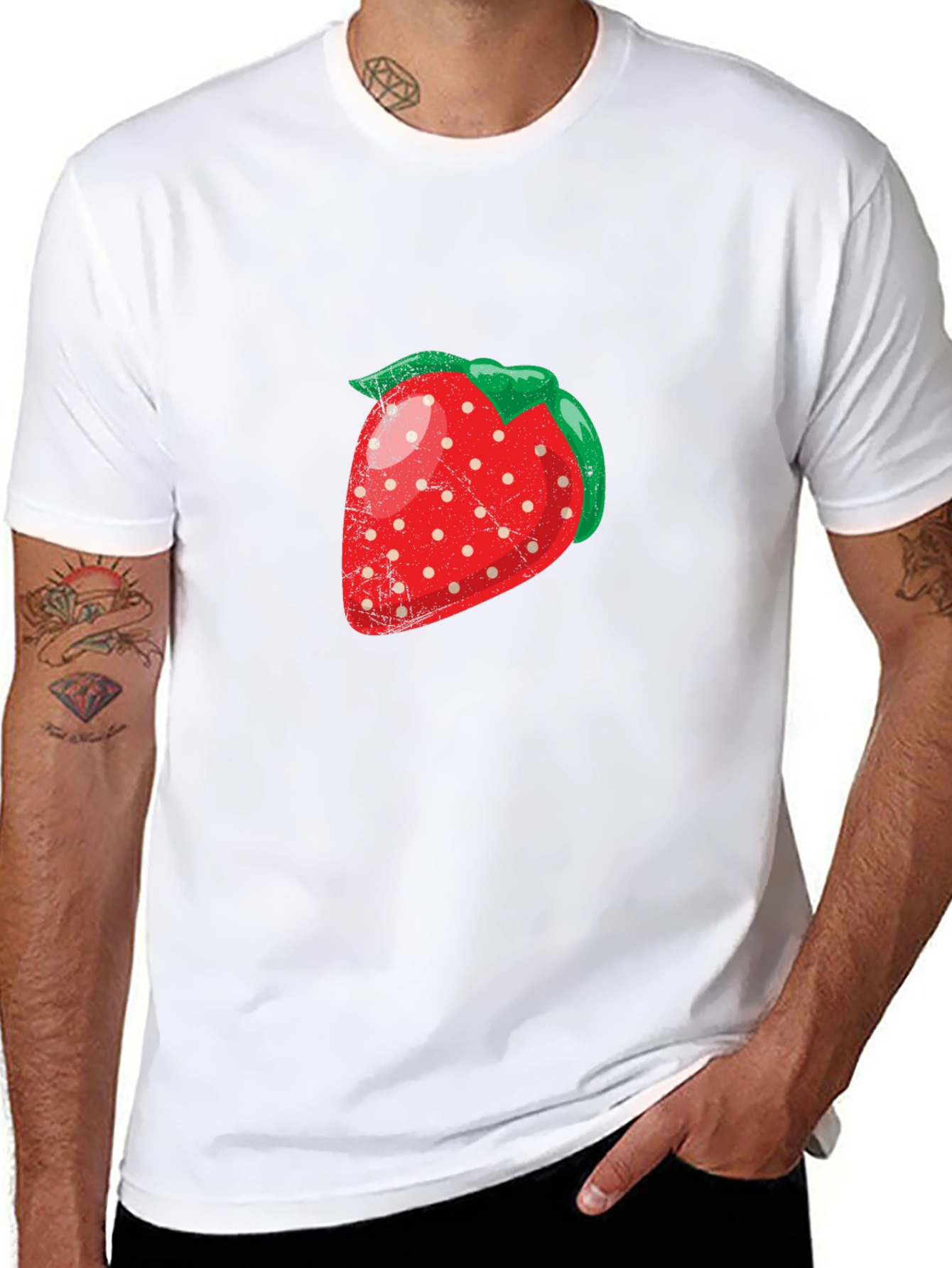 Strawberry Graphic Black T-Shirt