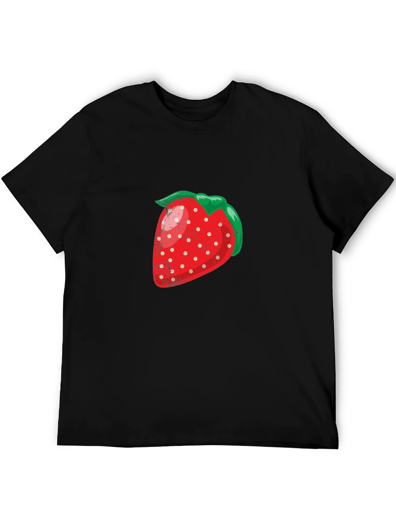 Strawberry Graphic Black T-Shirt