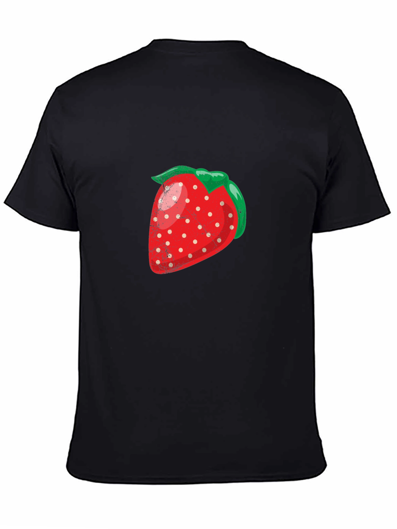 Strawberry Graphic Black T-Shirt
