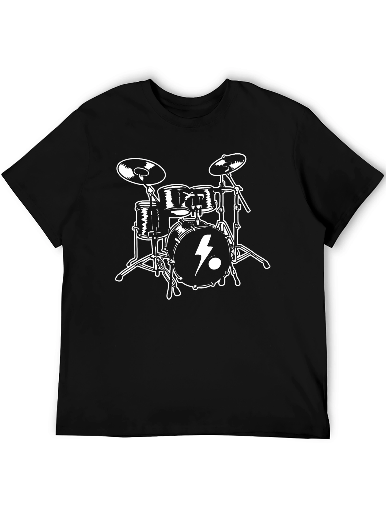 Drum Set Graphic T-Shirt - Black