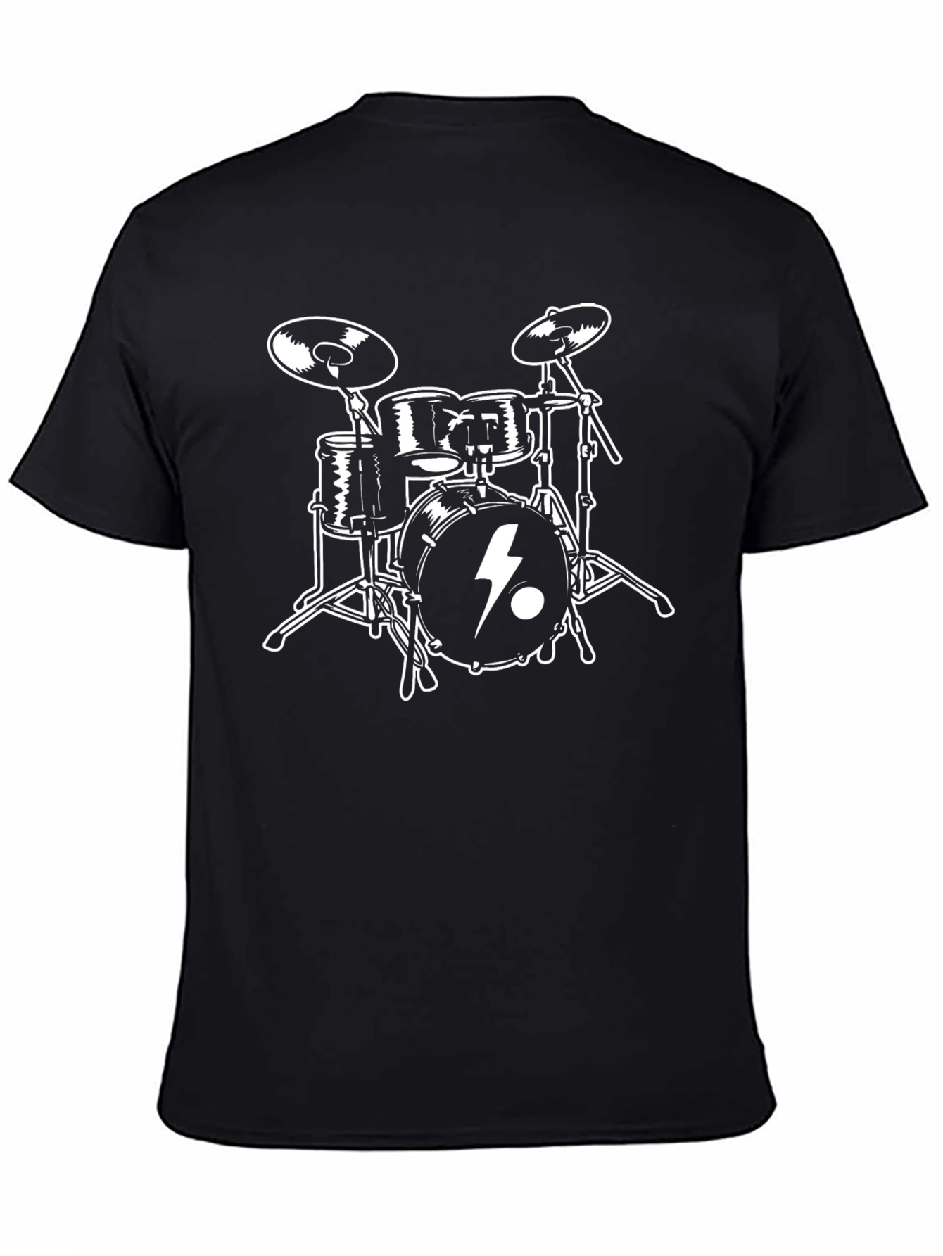 Drum Set Graphic T-Shirt - Black