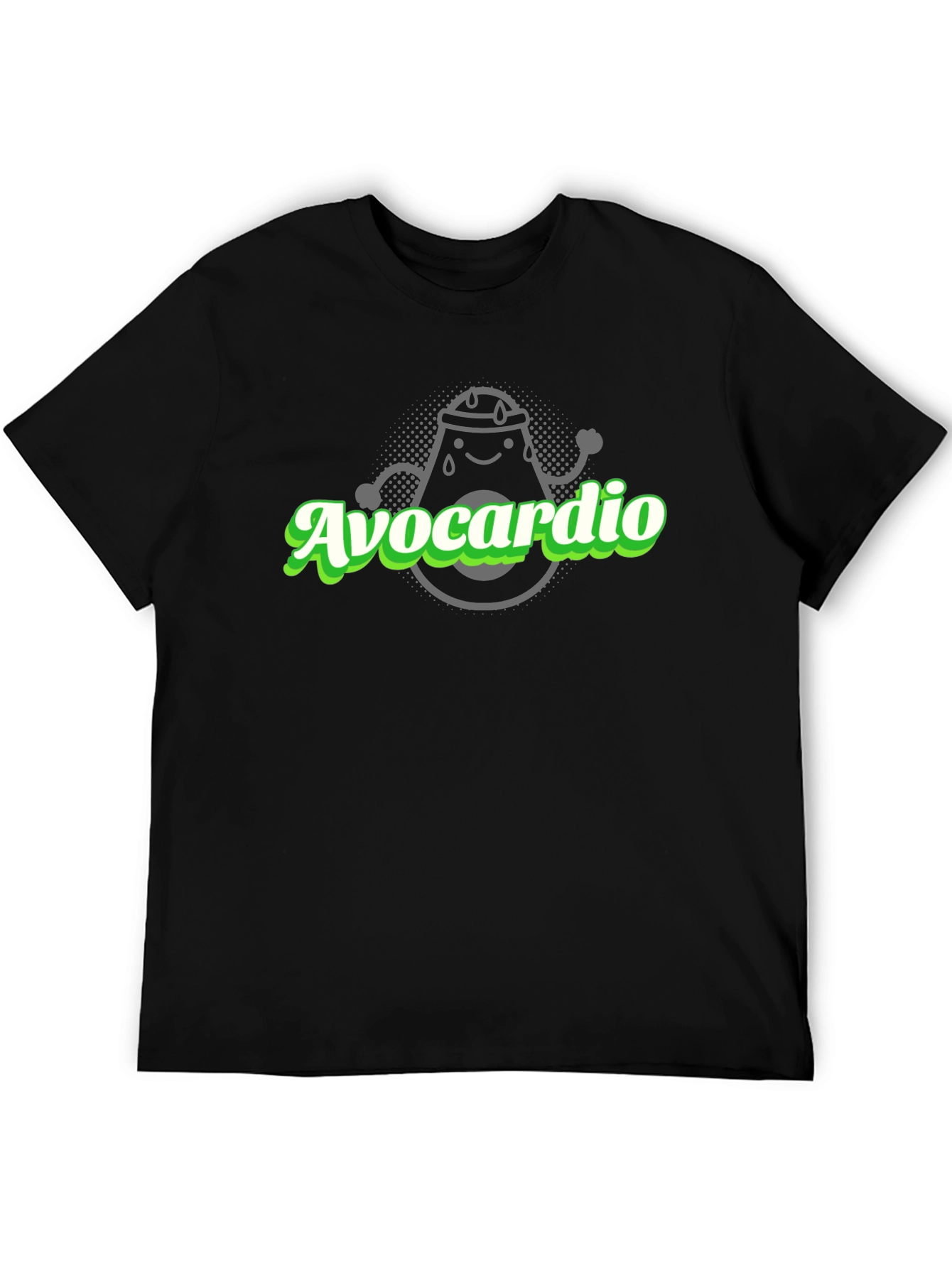 Avocardio Black T-Shirt - Workout Avocado Design