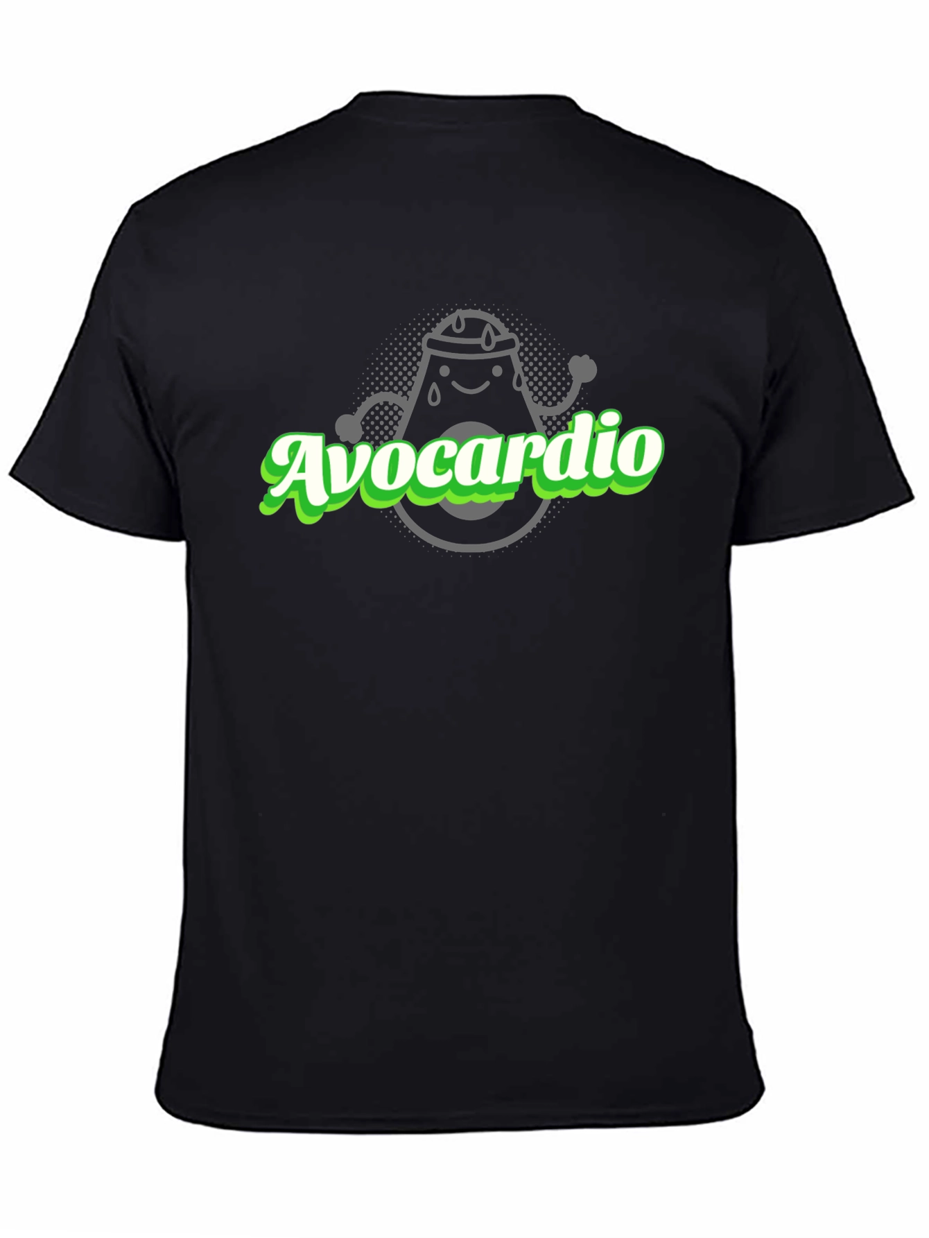 Avocardio Black T-Shirt - Workout Avocado Design