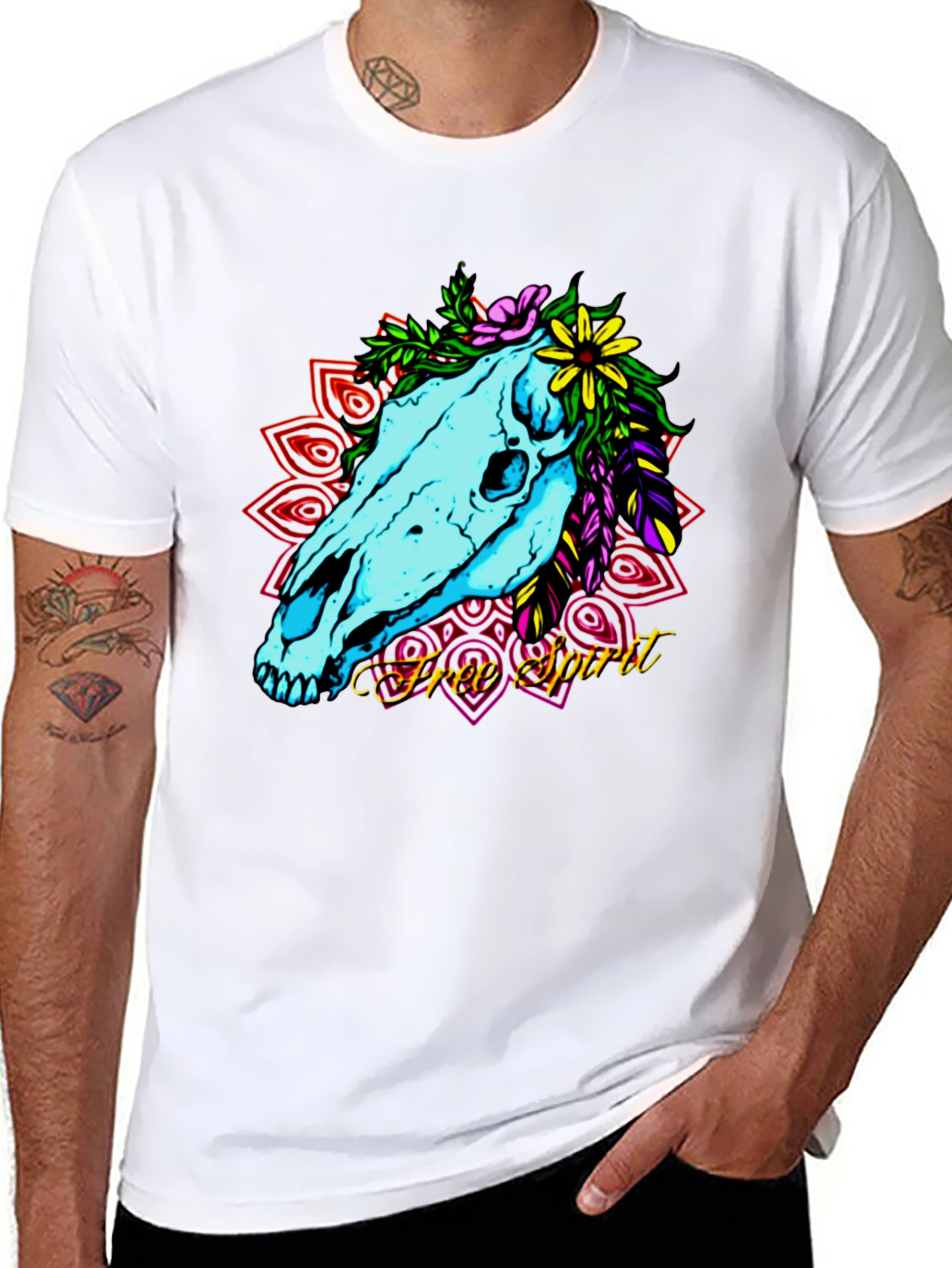 Free Spirit Horse Skull Graphic Tee