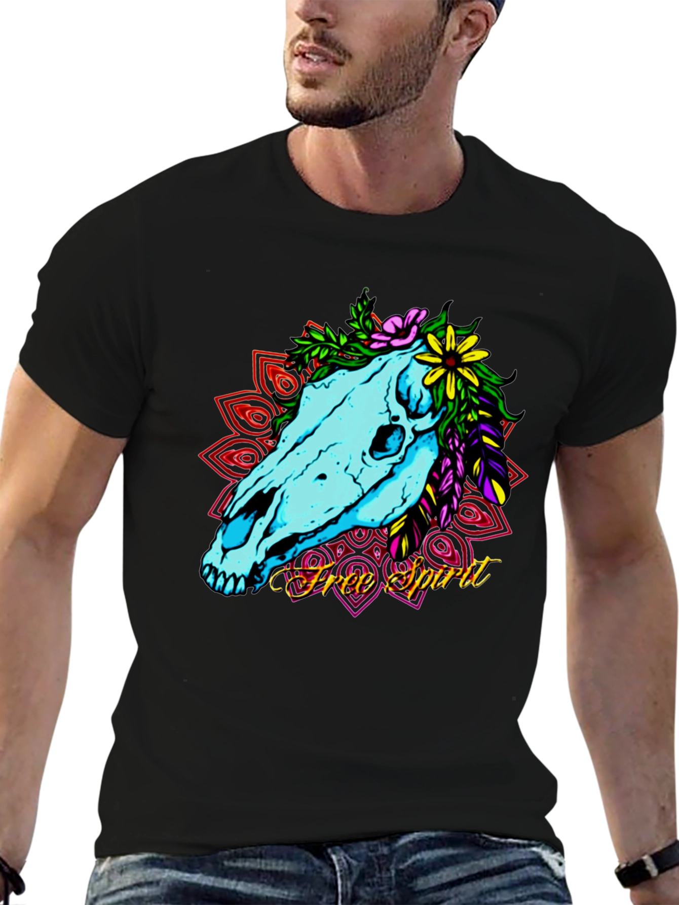 Free Spirit Horse Skull Graphic Tee