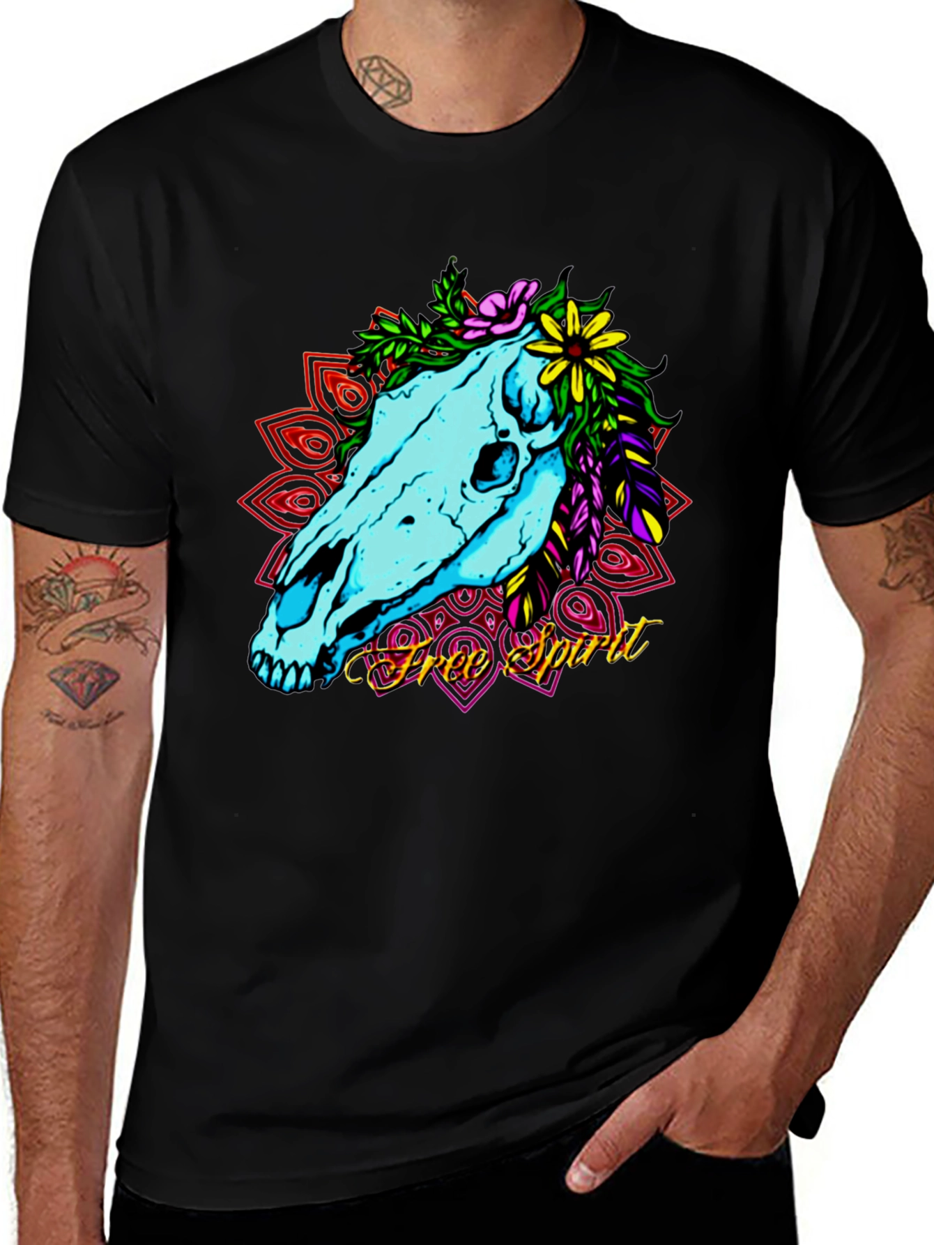 Free Spirit Horse Skull Graphic Tee