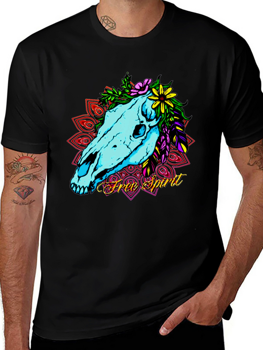 Free Spirit Horse Skull Graphic Tee