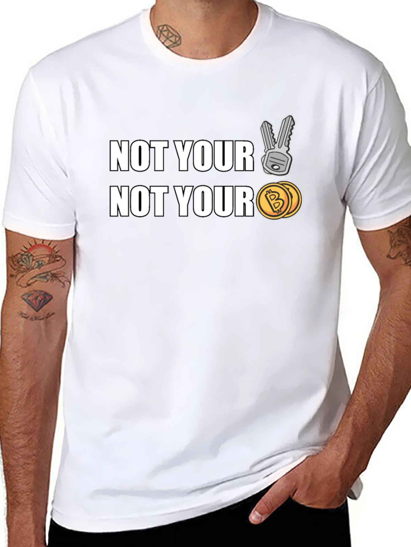 Not Your Keys Not Your Coins Bitcoin Crypto T-Shirt