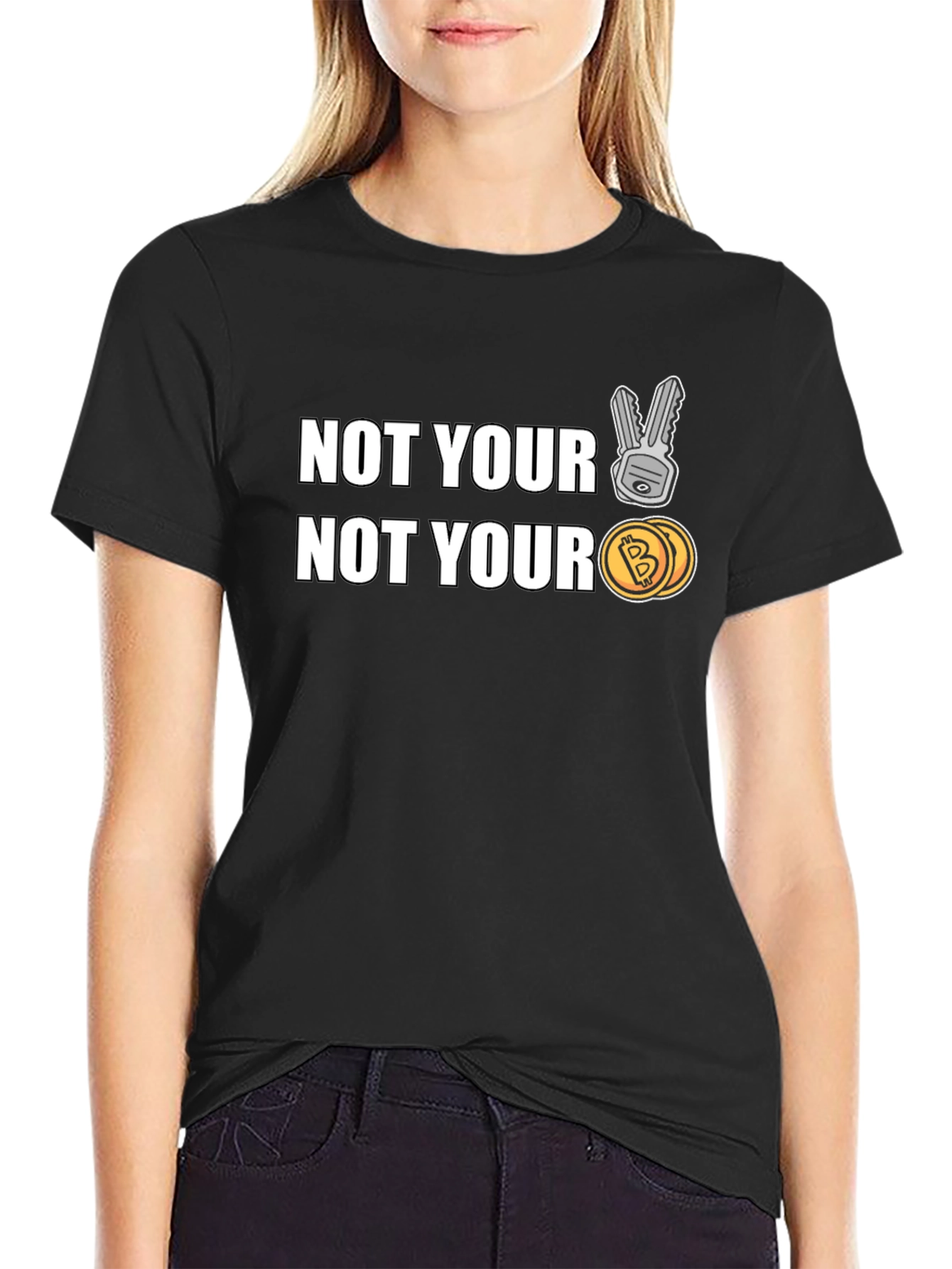 Not Your Keys Not Your Coins Bitcoin Crypto T-Shirt