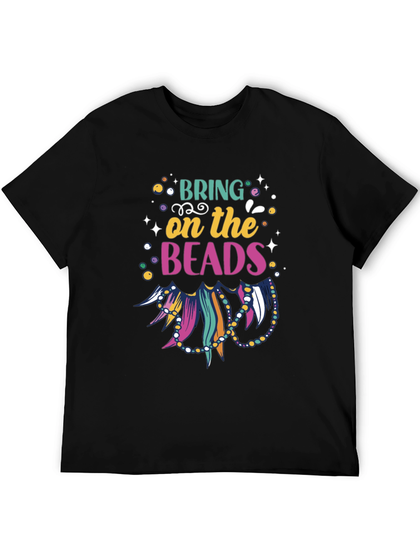 Mardi Gras Beads Graphic T-Shirt