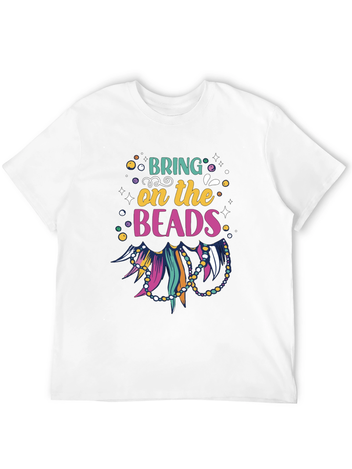Mardi Gras Beads Graphic T-Shirt
