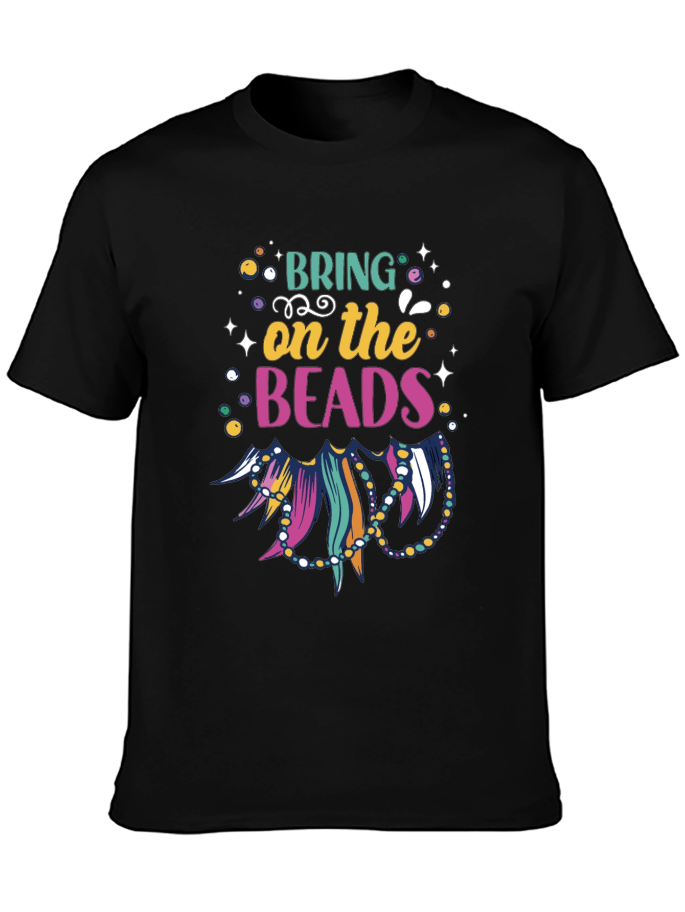 Mardi Gras Beads Graphic T-Shirt