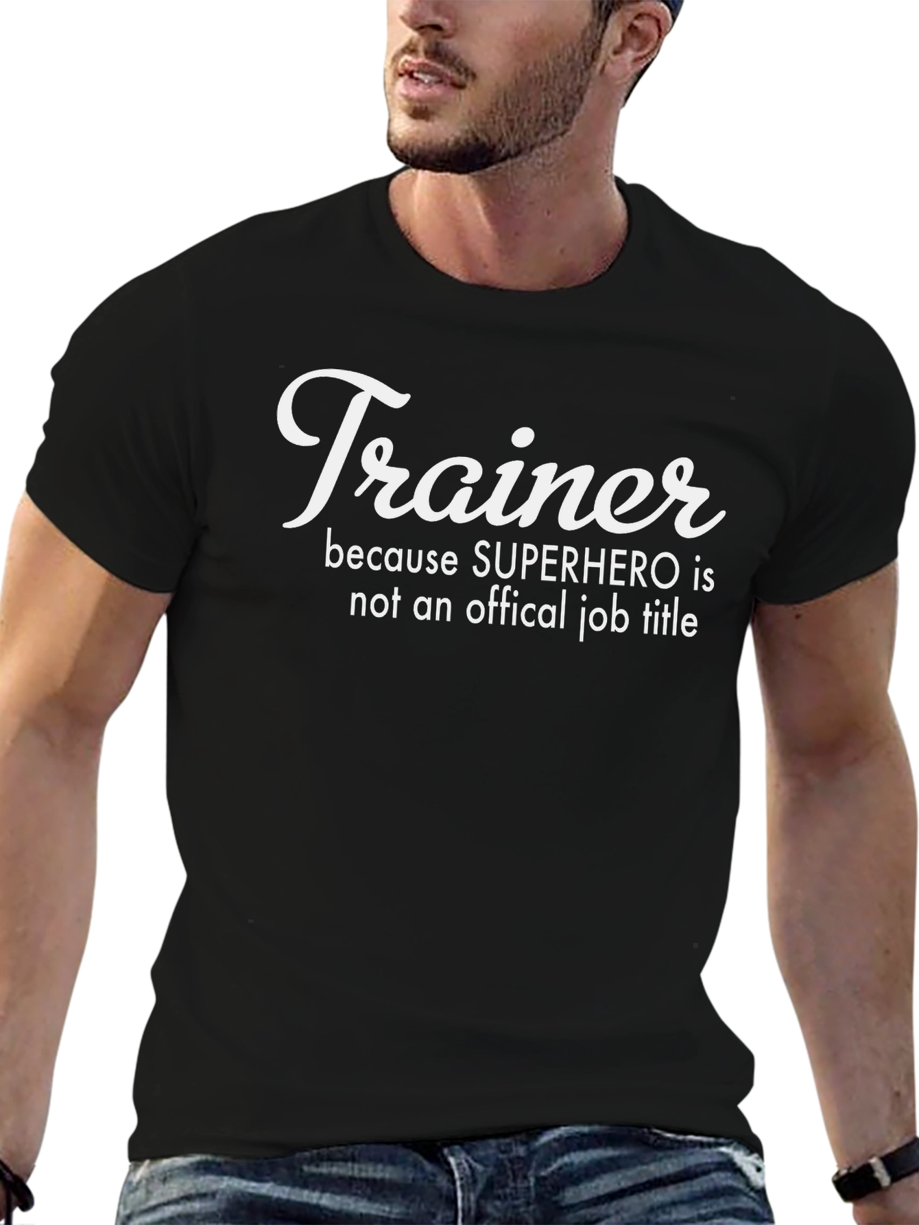 Trainer Superhero Job Title Funny T-Shirt