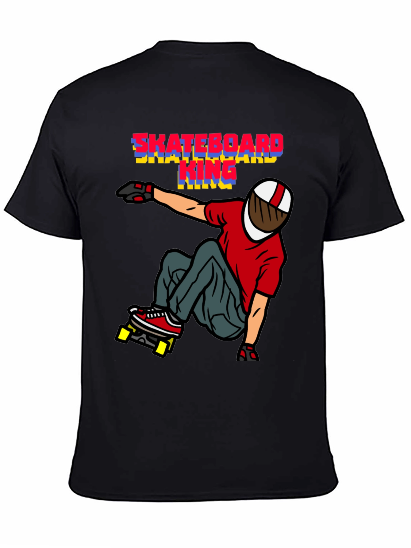 Skateboard King Graphic T-Shirt - Black